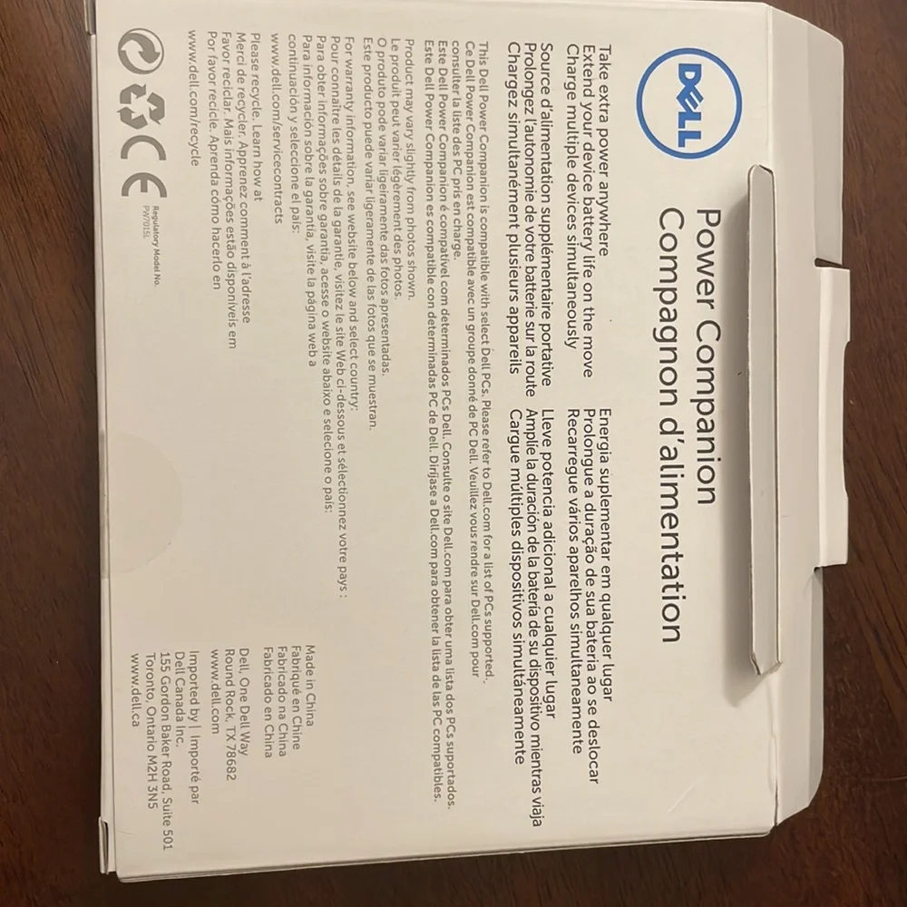NWOT - Dell power companion - extra battery